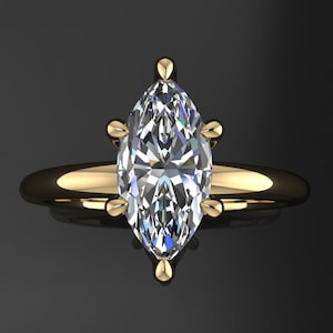 naked blaire ring - carat marquise cut moissanite engagement ring, marquise diamond engagement ring, lab created diamond available