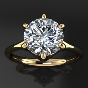 Avery-ring - 2 karaat NEO moissaniet verlovingsring, ronde moissaniet ring