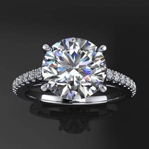 Mia Ring 2 Carat Diamond Cut Round NEO Moissanite Engagement | Etsy