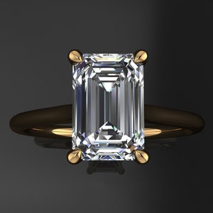 custom talbot ring - 2 carat emerald cut ZAYA moissanite engagement ring, solitaire engagement ring