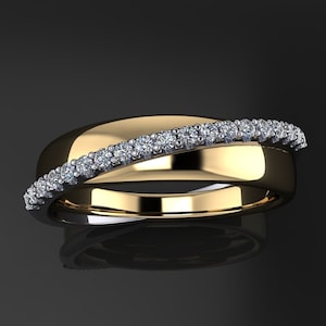 elara ring - modern gold and diamond wedding band