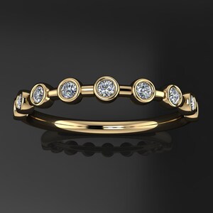 bezel wedding band NEO moissanite wedding band, anniversary band belle ring image 2