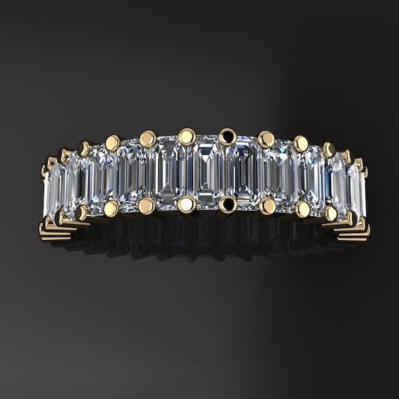 Chanel Ring 4.5 Carat Emerald Cut ZAYA Moissanite Eternity 