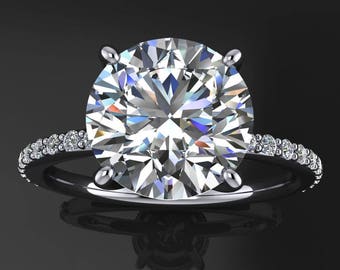 2.5 carat round moissanite engagement ring - eliza ring