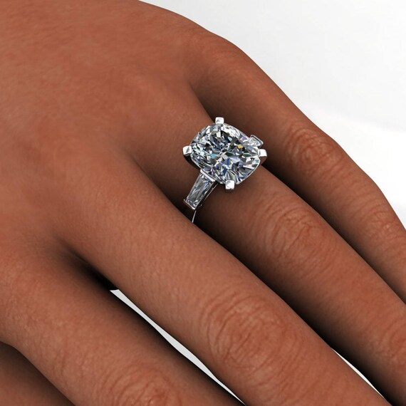 Laurel Ring 6.5 Carat Cushion Cut ZAYA Moissanite Engagement Ring
