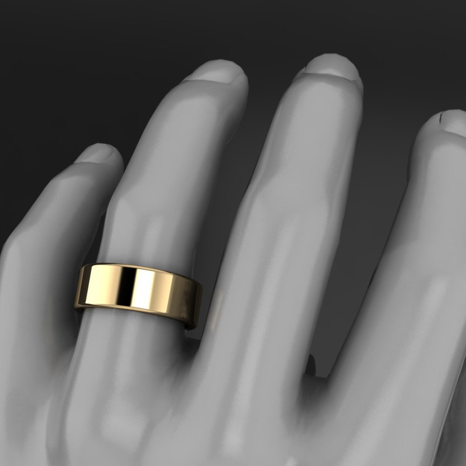 Zane Ring - 14k Gold Men's Wedding Band, Organic Brushed Satin Finish ...