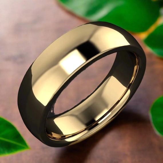 aragorn ring 14k gold men s wedding band Lord of the Rings comfort fit ring men s wedding ring engravable gold band