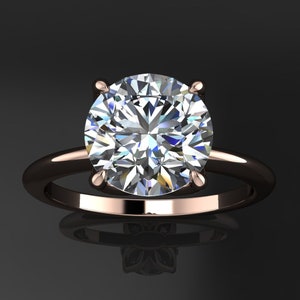 natalie-ring - 1,5 karaat moissaniet verlovingsring, ronde solitaire verlovingsring