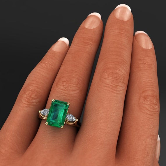 4.76tcw 18K Three Stone Diamond and Emerald Ring For Sale at 1stDibs | crazy  rich asians ring, crazy rich asians emerald ring, crazy rich asians  engagement ring