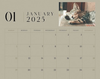 EDITABLE Cat Calendar 2025, Digital Art With Iconic Cat Breeds for Each ...