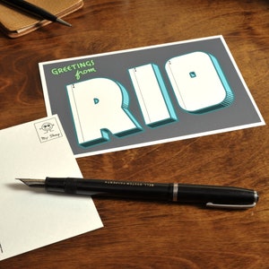 Confezione da cinque cartoline "Saluti da Rio" 4x6 Plan 9