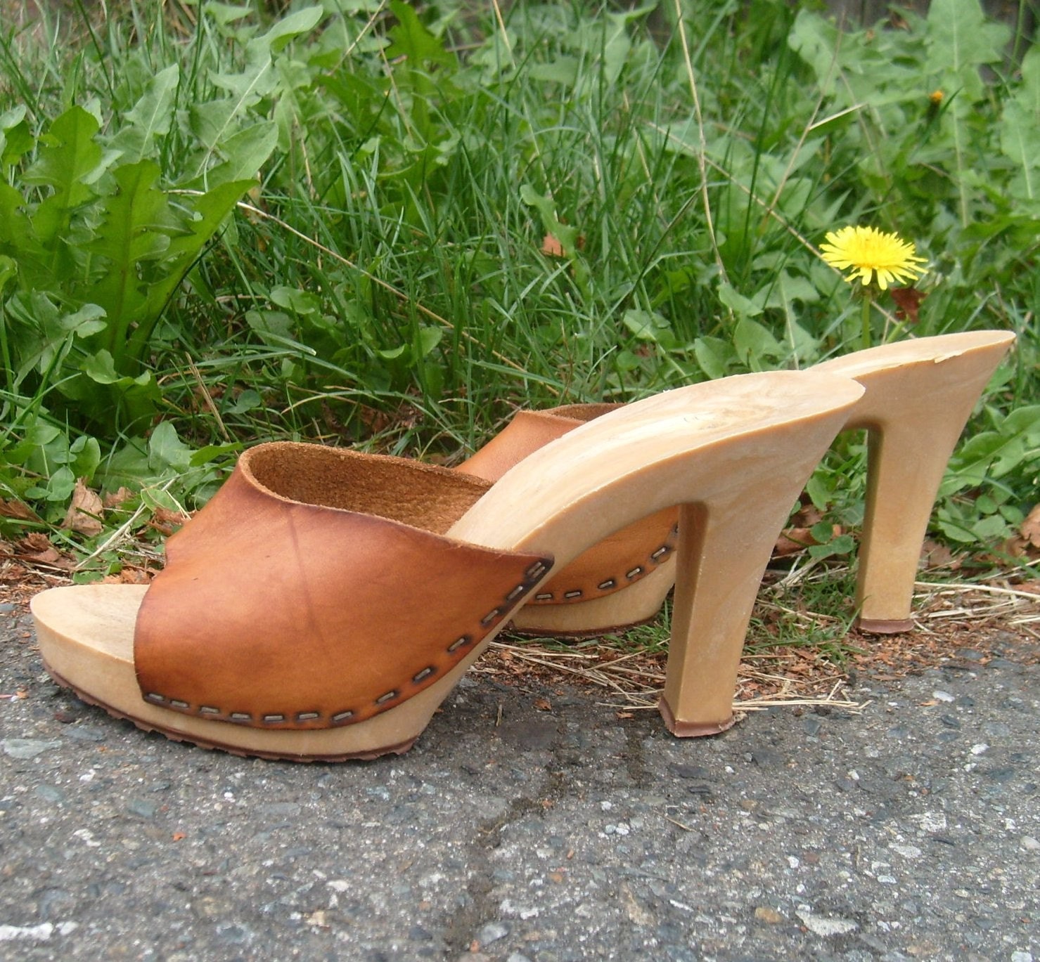 70s Candies Style LEATHER Mules ITALY 7 Etsy