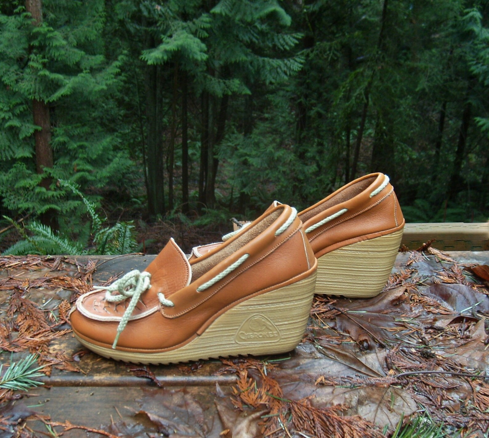 70's vintage Cherokee wedge shoes rubber platforms 7 Etsy