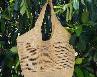 Bolso tote de rafia, bolso de hombro de rafia, bolso de hombro tejido, bolso de playa de verano