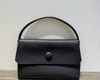 Grain Leather Top Handle Bag, Sally Bags, Small Leather Tote Bag