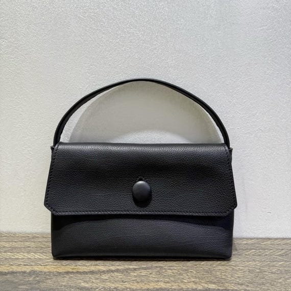 Grain Leather Top Handle Bag, Sally Bags, Small Leather Tote Bag