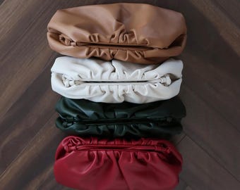 Minimal Shoulder Bag, Women's Leather Handbags, Elegant Leather Clutch