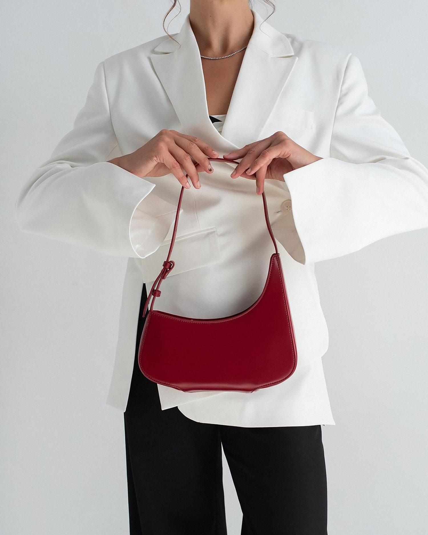 【国際ブランド】 Minimal Smooth Handbags, Halfmoon Bag, Shoulder Style バッグ