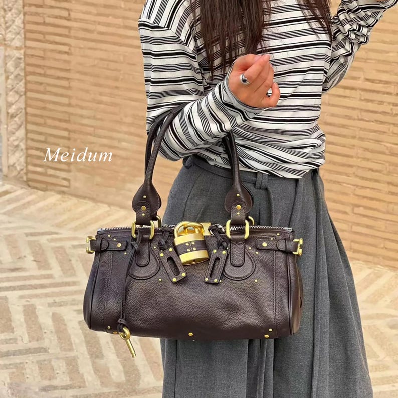 Full Grain Leather Tote Bag, Retro Style Handbags, Women's Leather Top Handle Bag image 20