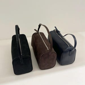 Lammfell Top Henkeltasche, 90er Jahre Taschen, Kleine Leder Tragetasche