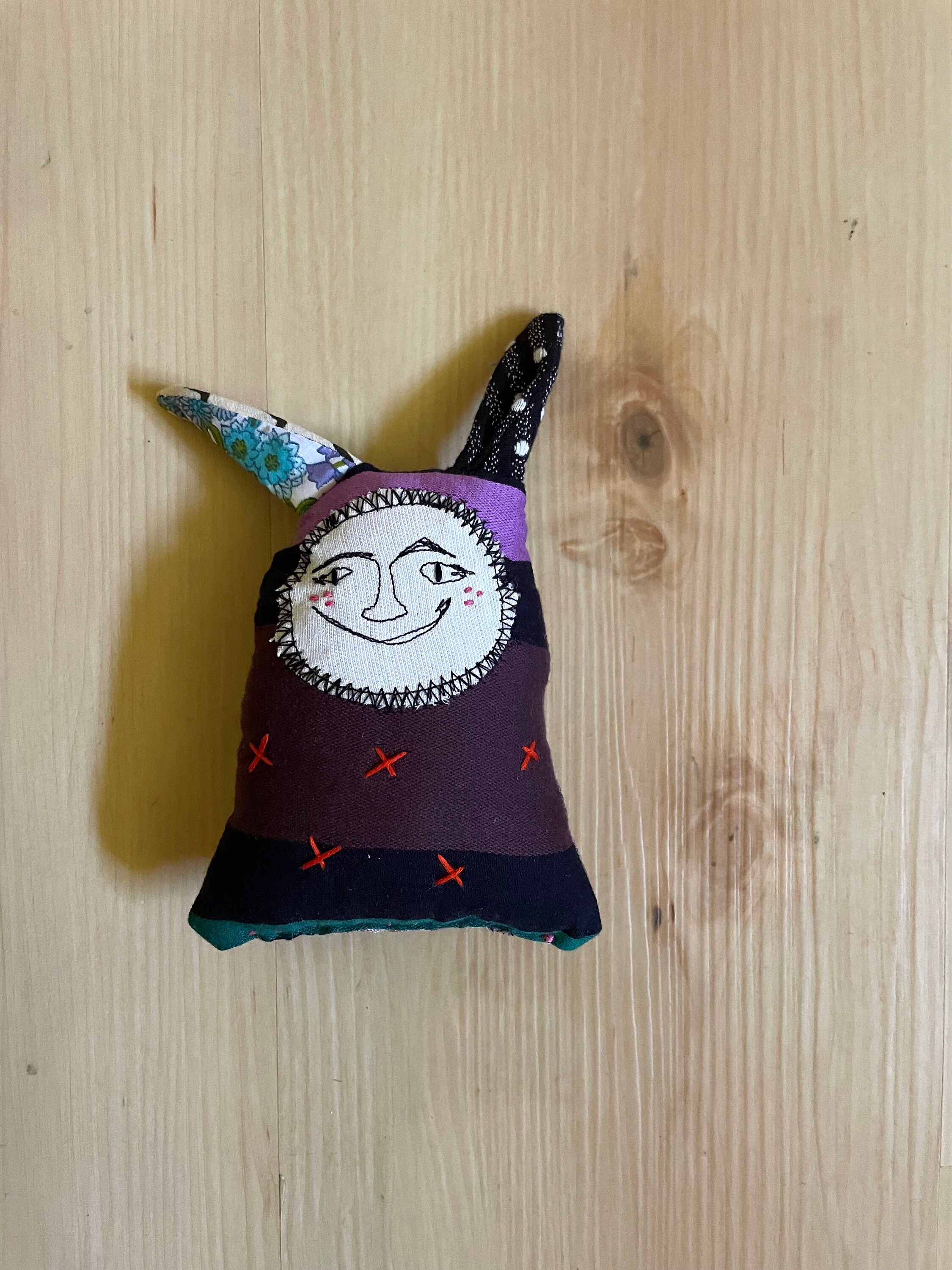 Don't Worry Doll Rag Doll Made From Scraps and Upcycled Material