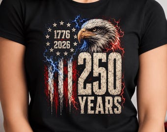USA 250th Anniversary PNG, Patriotic Bald Eagle, American Flag (Digital Download)