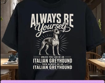 Wees een Italiaanse windhond PNG, grappig ontwerp voor een T-shirt voor hondenliefhebbers, cadeau voor iGgy-eigenaren. Direct te downloaden voor commercieel gebruik.