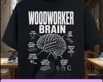 Originele grappige workshop-PNG met houtbewerkershersenen: Timmermanshumor, houtbewerking, doe-het-zelf-bouwclipart (digitale download)