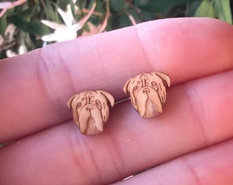 Dogue de Bordeaux Earrings Wearable Art Mastiff Earrings