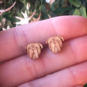 Dogue de Bordeaux Earrings Wearable Art Mastiff Earrings