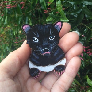 Tasmanian Devil Jewellery Australian Animal Pin Forest Tassie Devil Brooch image 1