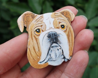 British Bulldog Jewellery Bulldog Brooch Original Wearable Art Dog Pin