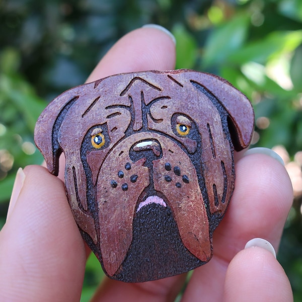 Dogue de Bordeaux Brooch Mastiff Badge Dog Pin Big Dog Love