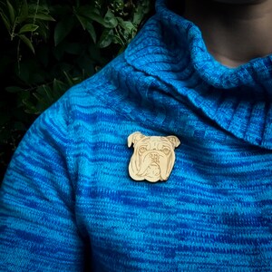 British Bulldog Jewellery Bulldog Brooch Original Wearable Art Dog Pin image 8