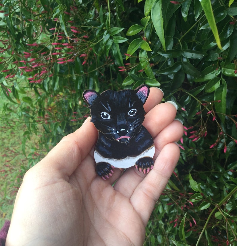 Tasmanian Devil Jewellery Australian Animal Pin Forest Tassie Devil Brooch image 1