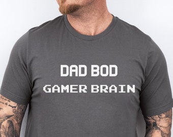 Papà Bod Gamer Brain Camicia, Regalo per papà giocatore, Regalo per la festa del papà, Regalo divertente per il padre, Regali di compleanno per papà, Camicia divertente per papà, Regalo per il marito