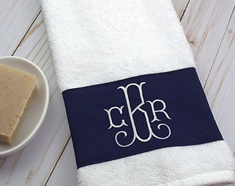 Monogrammed Hand Towel, Personalized Guest Towel