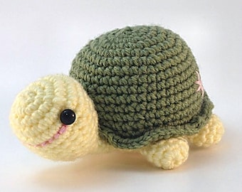 Green Crocheted Turtle, Crocheted Turtle, Amigurumi Turtle