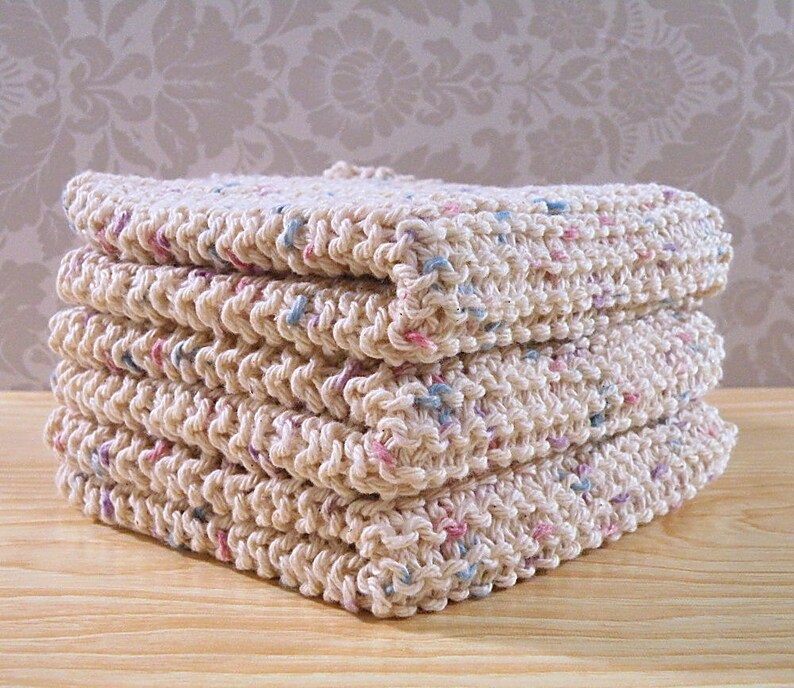 Knitted Dish Cloths Handmade Dish Cloths Spa Cloths Cotton Etsy
