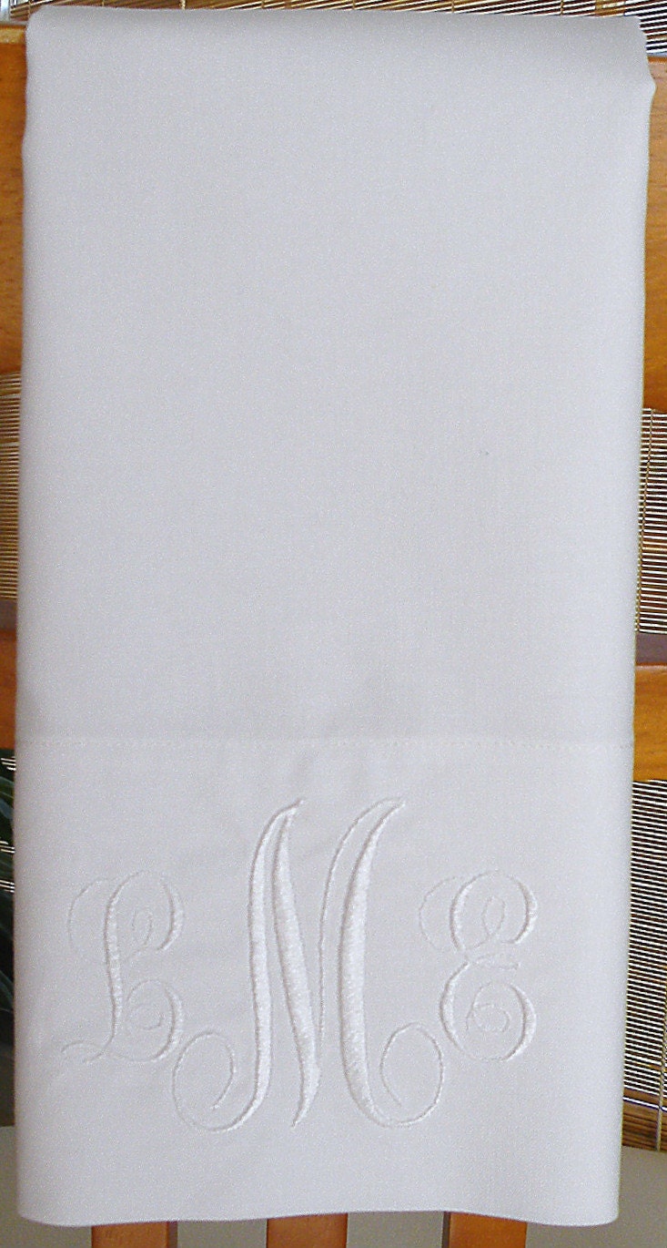 Monogrammed Pillowcase Personalized Pillowcase Personalized | Etsy