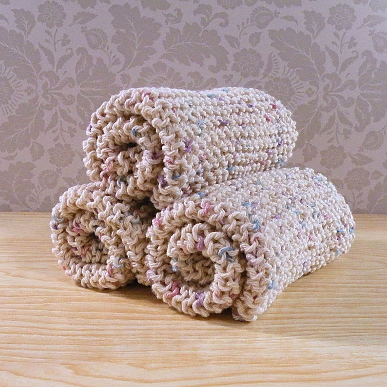 Knitted Dish Cloths Handmade Dish Cloths Spa Cloths Cotton Etsy