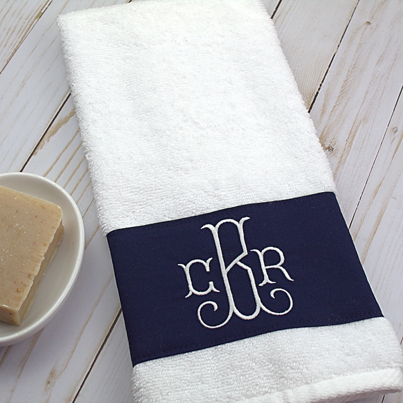 Monogrammed Hand Towel Personalized Guest Towel Etsy