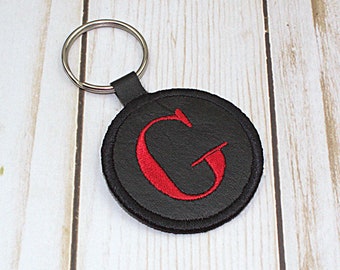 Black Faux Leather Key Chain