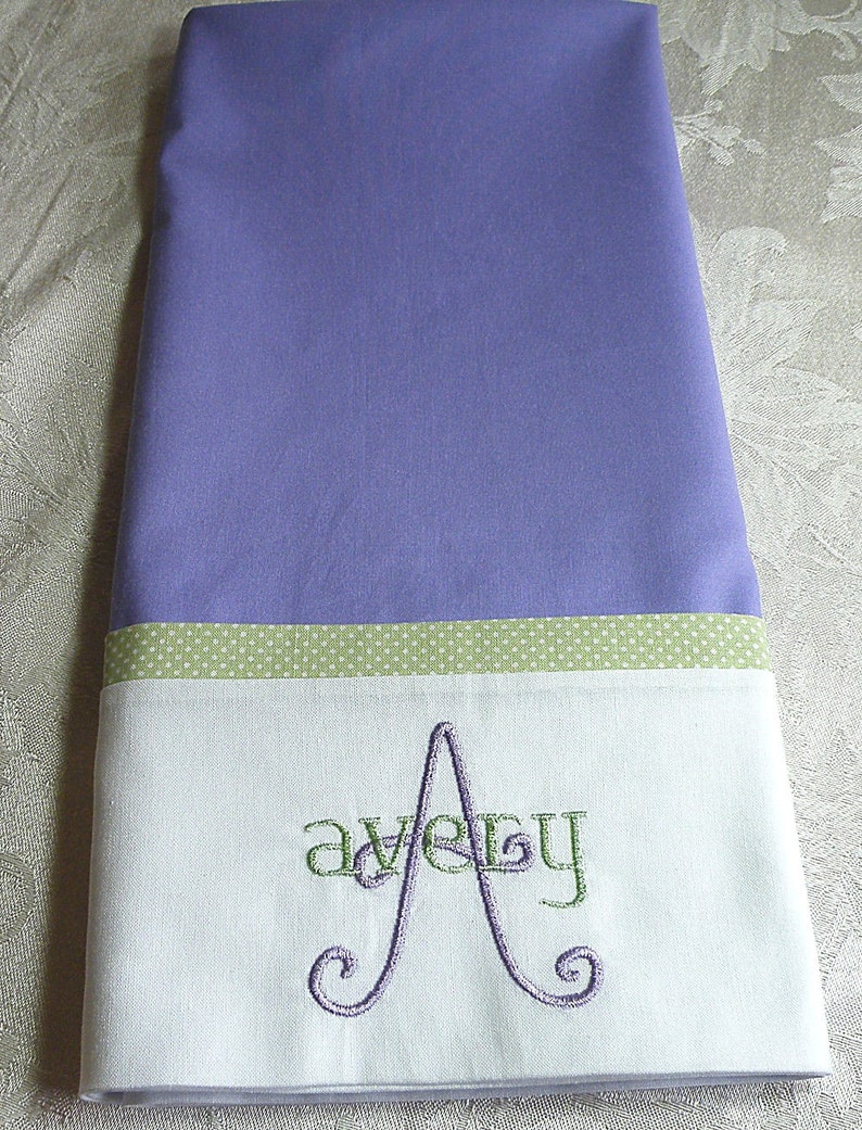 Personalized Pillowcase Purple Pillowcase Monogram Etsy
