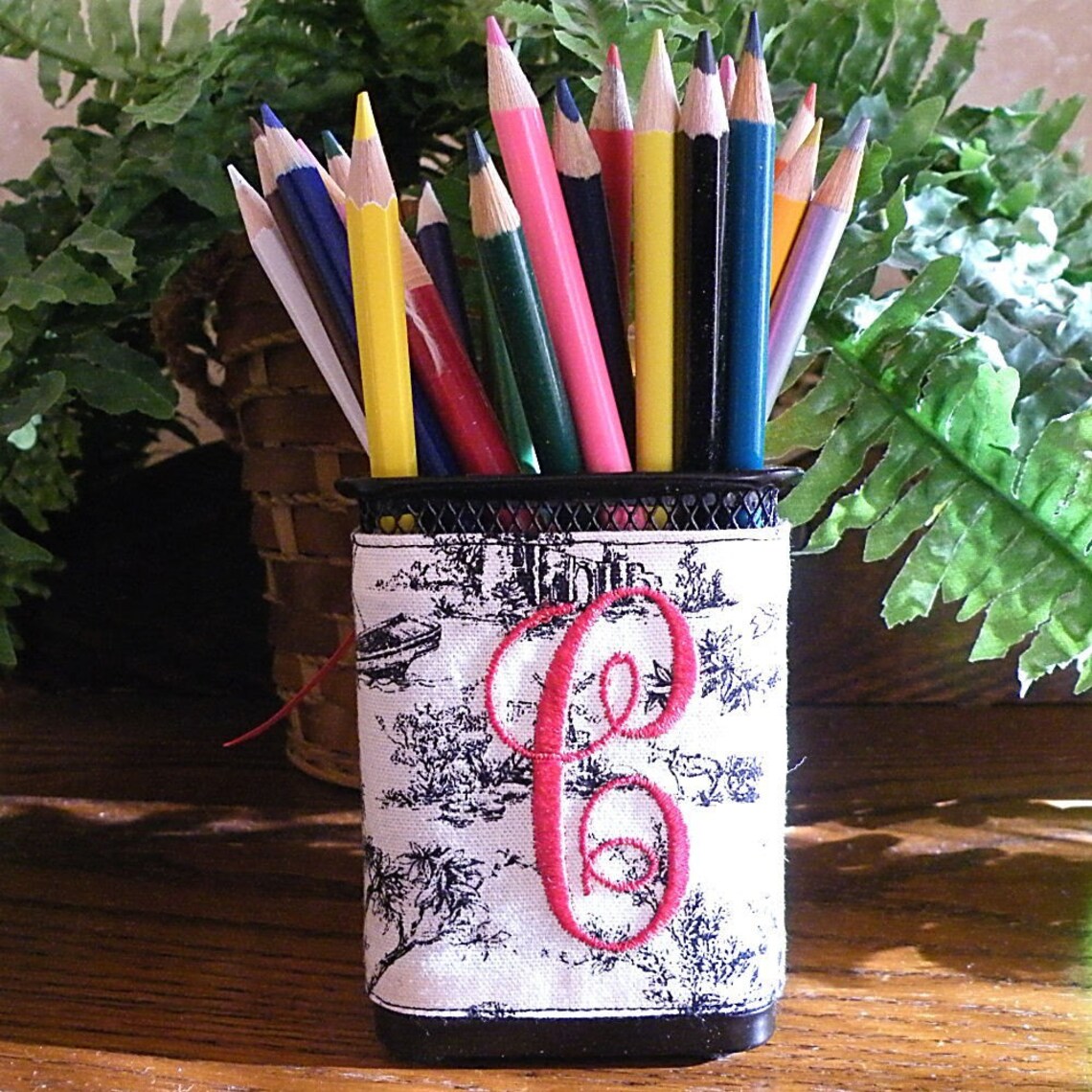 Monogrammed Pen Holder Personalized Desk Accessory Etsy UK