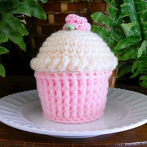 Cupcake Pincushion, Crocheted Cupcake, Butter Cream