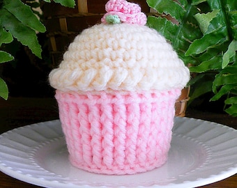 Cupcake Pincushion, Crocheted Cupcake, Butter Cream