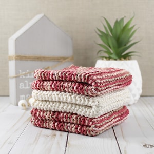 Hand Knitted Cotton Dish Cloths - Eco-Friendly Cleaning  - Desert Scene (Set of 3)