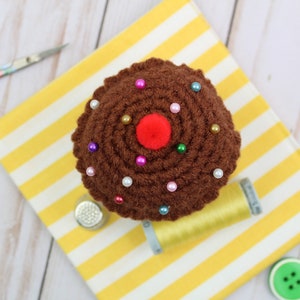 Crocheted Cupcake Pincushion Vanilla, Chocolate or strawberry image 4