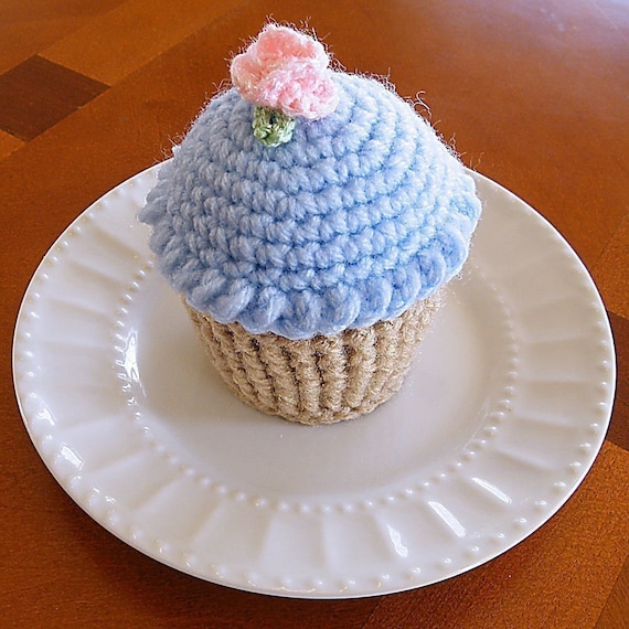 Handmade Pin Cushion, Jumbo Cupcake Pin Cushion Funfetti Cupcake Pin Cushion Cupcake Crochet Cupcake